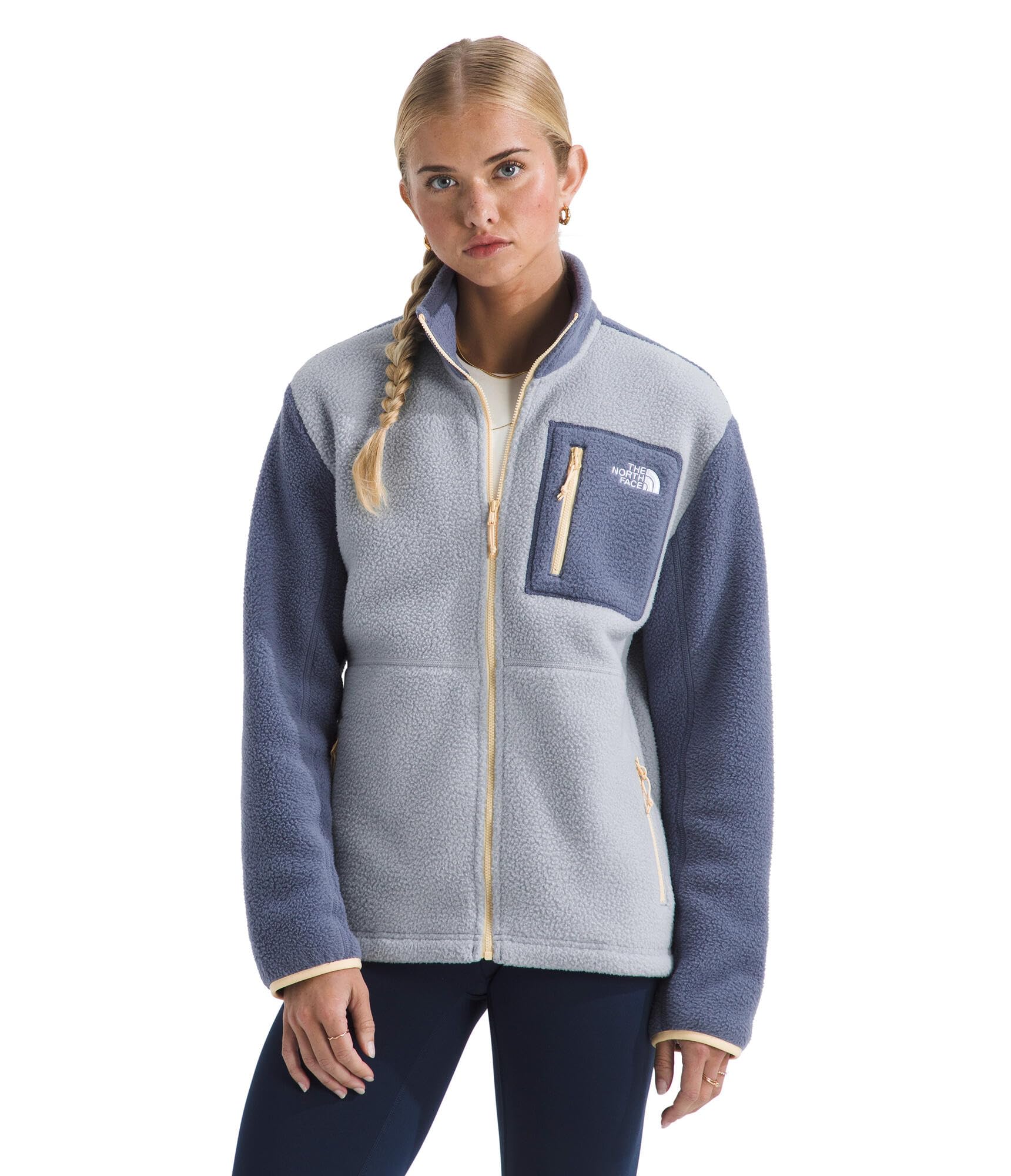 THE NORTH FACE Women's Yumiori Full Zip Jacket Lightweight Fleece Coat with Embroidered Logo, Secure Zip Pockets