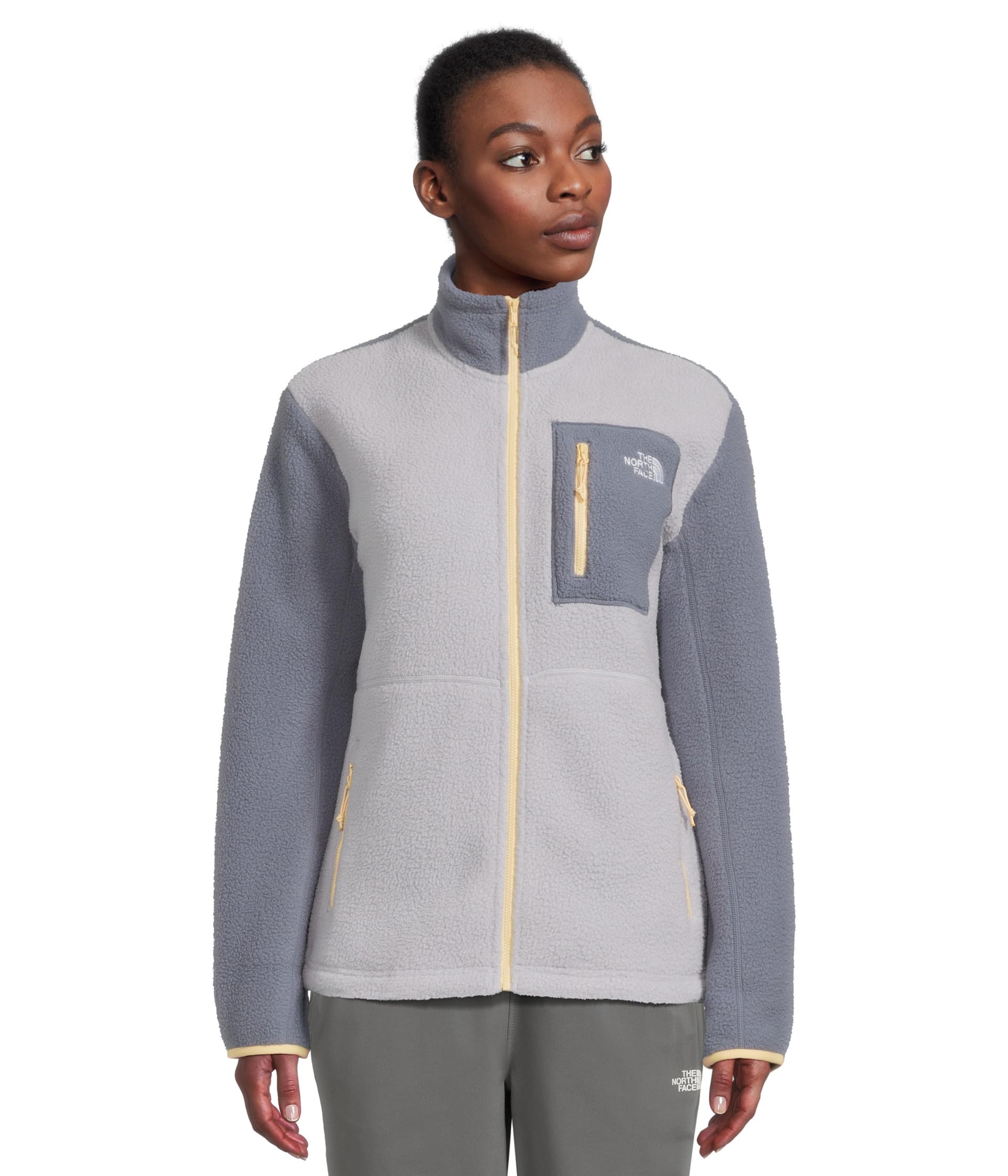THE NORTH FACE Women's Yumiori Full Zip Jacket Lightweight Fleece Coat with Embroidered Logo, Secure Zip Pockets