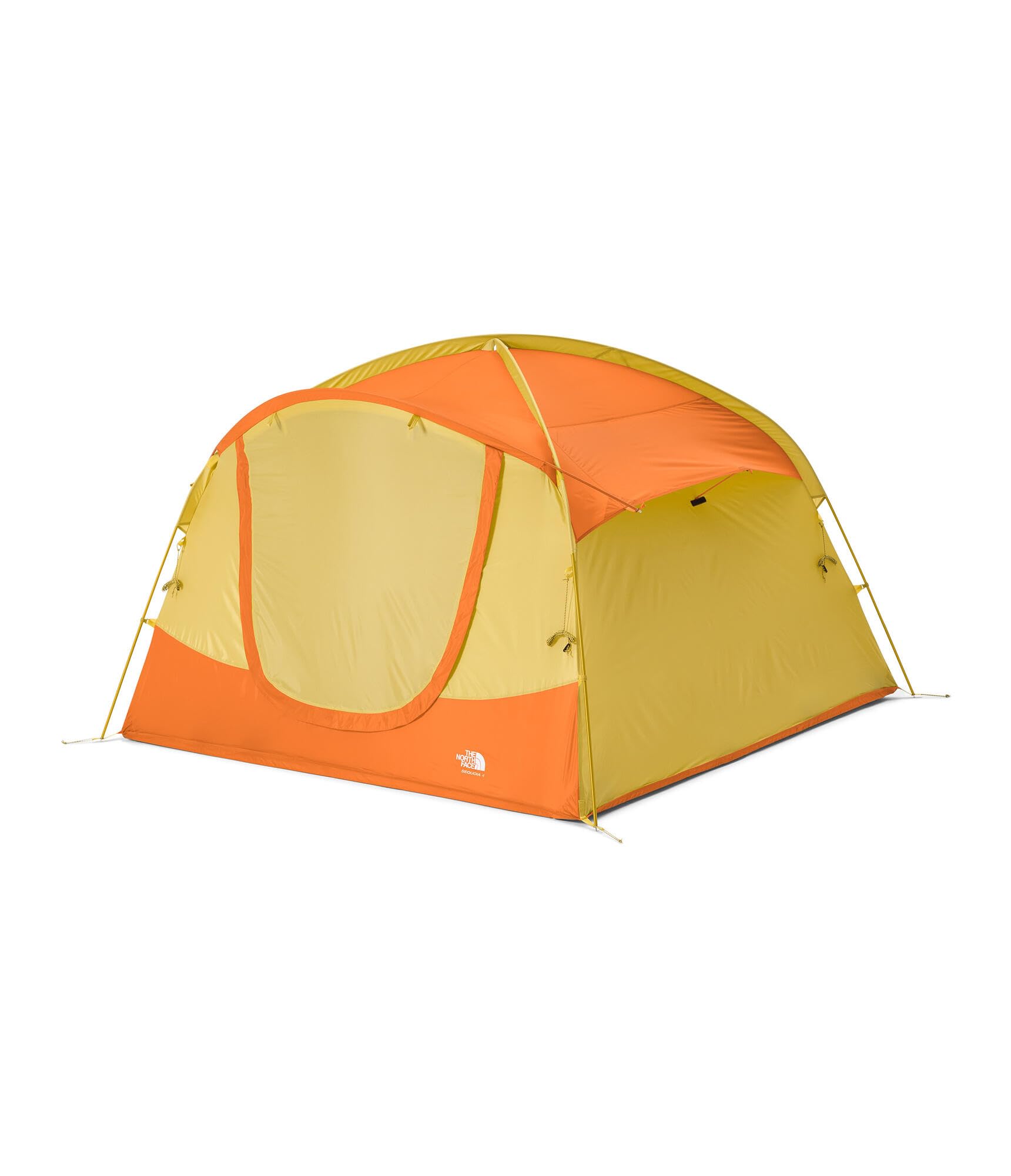 THE NORTH FACE Sequoia 4 Tent | Four-Person Waterproof Camping Tent, Spacious & Easy to Set Up, Front & Back Zipper Doors, Side Windows, Yellow Silt/Desert Rust, One Size