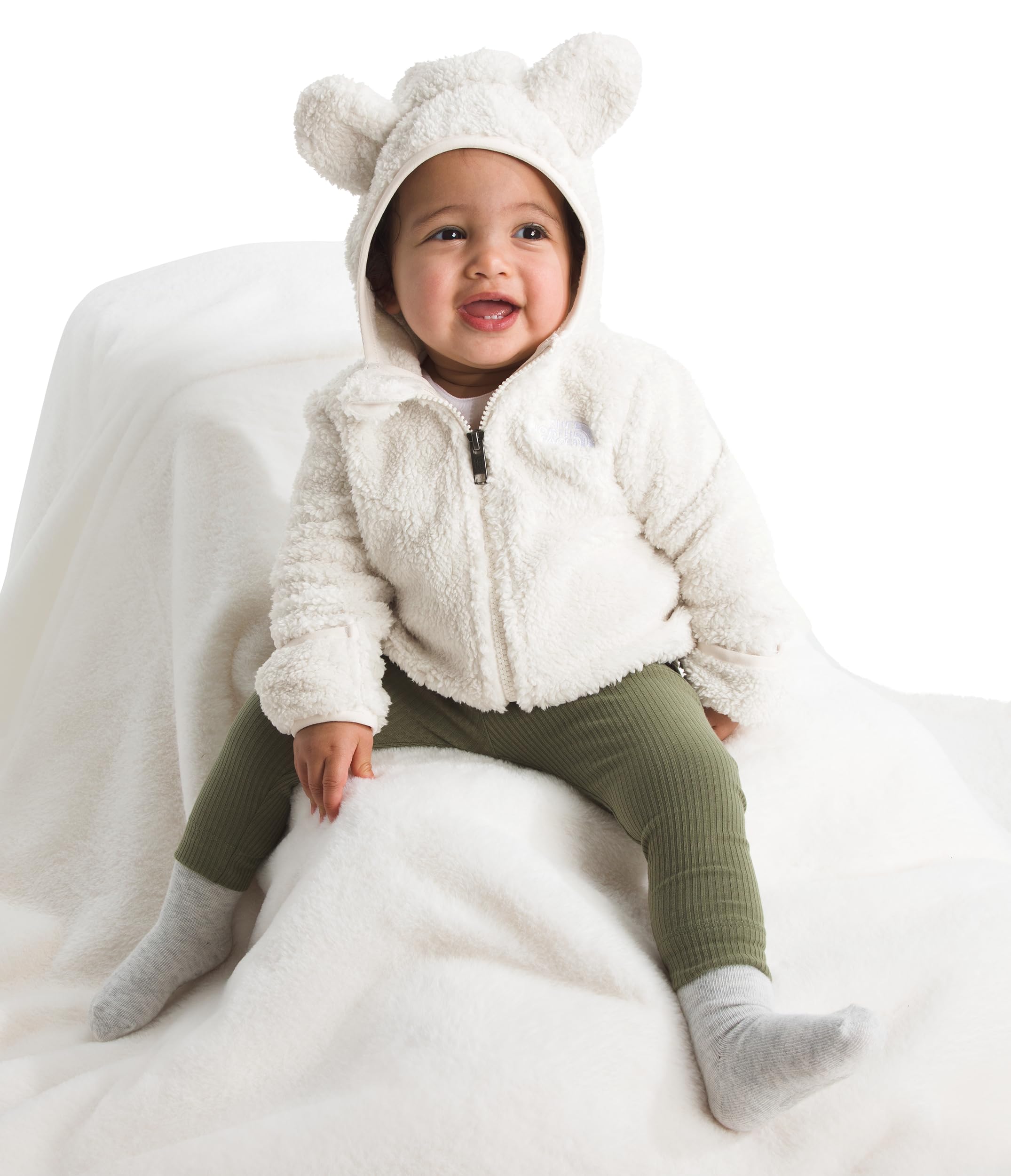 THE NORTH FACE Baby Campshire Full Zip Hoodie | Cozy Fleece Winter Jacket for Toddlers, With Mittens & Attached Bear Ear Hood