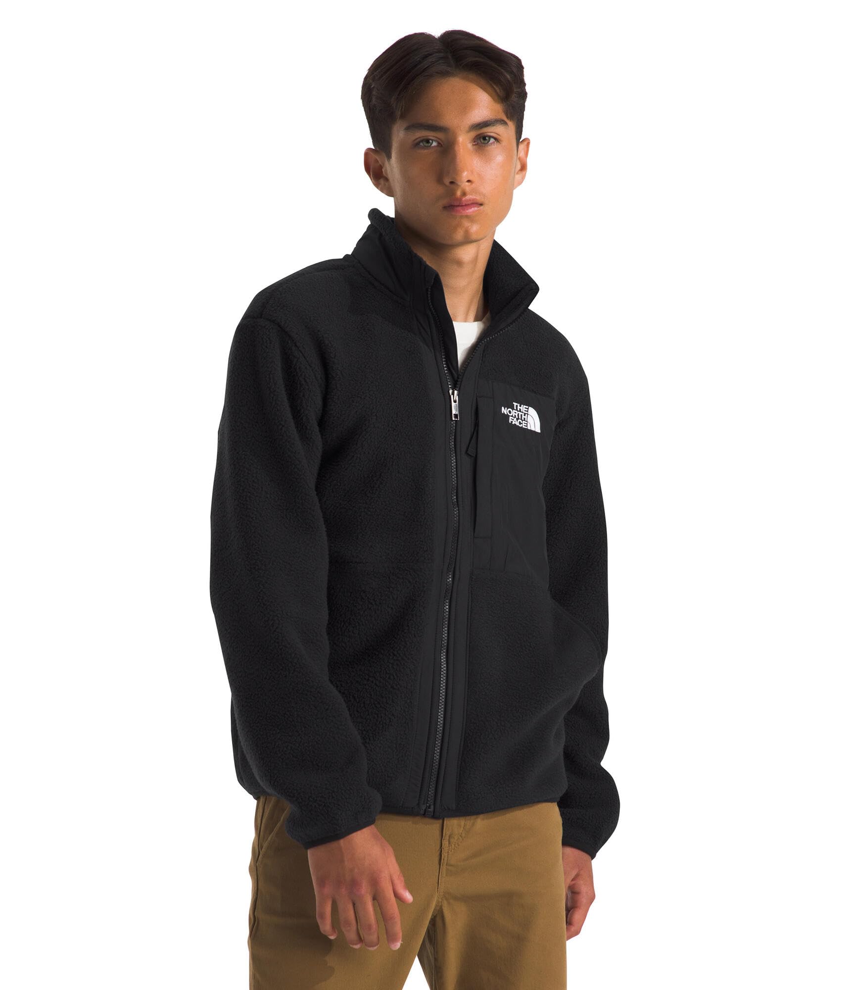 THE NORTH FACE Boy's Yumiori Full Zip Jacket Lightweight Fleece Coat, Embroidered Logo & Secure Zip Chest
