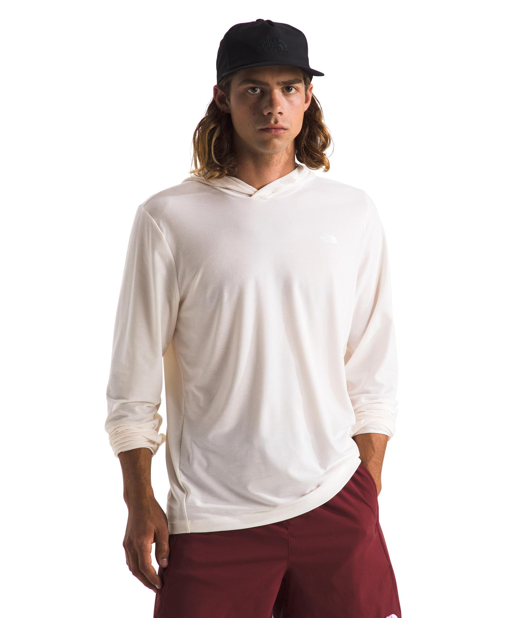 The North Face Men's Adventure Sun Hoodie | Light & Breathable Jacket with UPF 40+ Sun Protection & 3-Piece Hood, White Dune, Medium